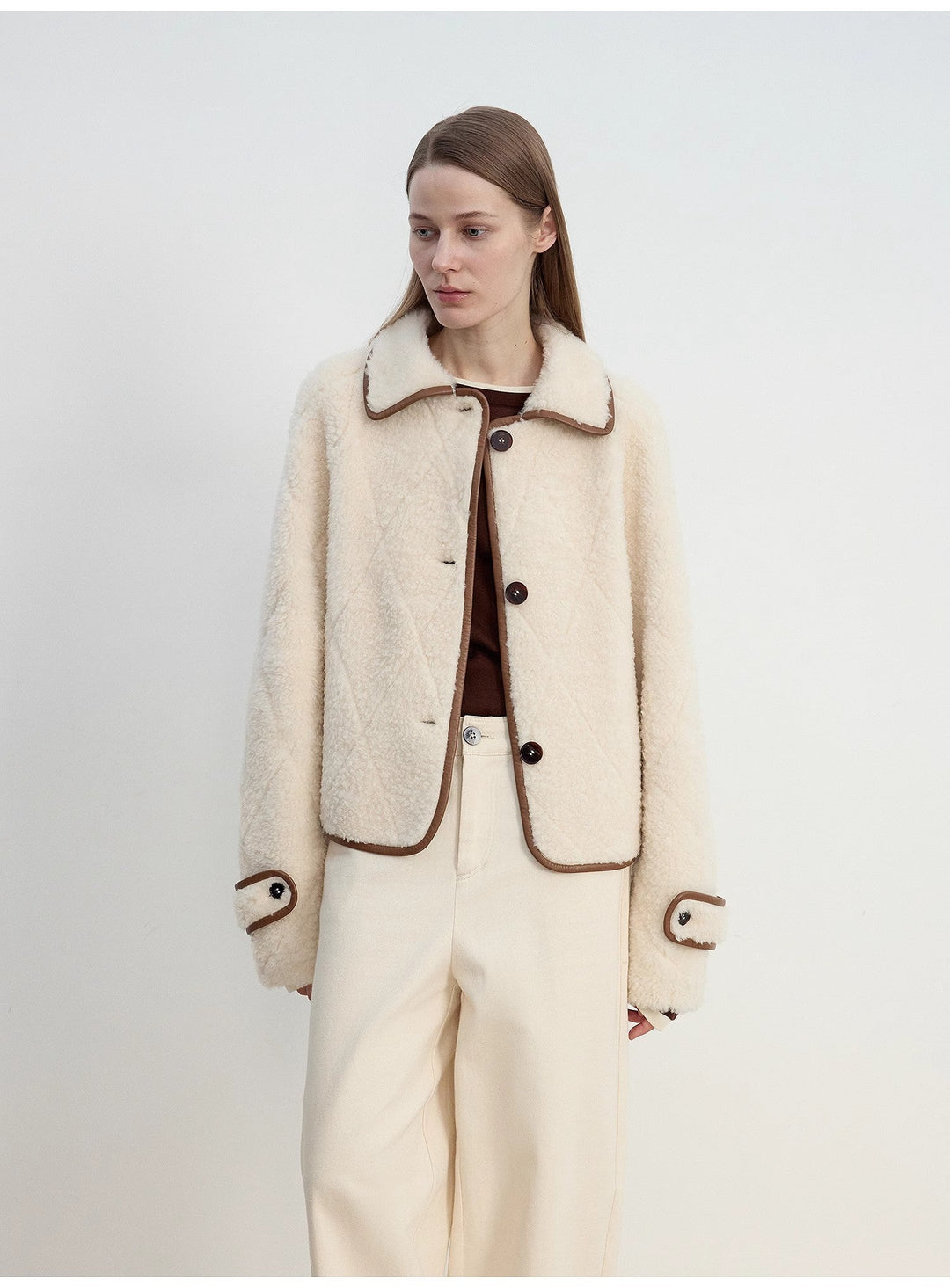 "Modern Milk Cafe" imported Hill fur merino sheepskin fur jacket by Firelady Fur