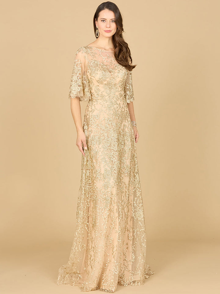 Lara 33277 - Cape Sleeve Mother's Gown
