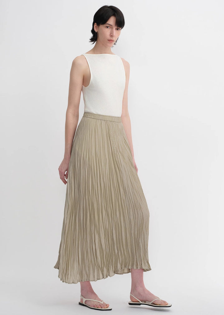 Mulberry silk custom pleated irregular hem skirt for women by Firelady Fur