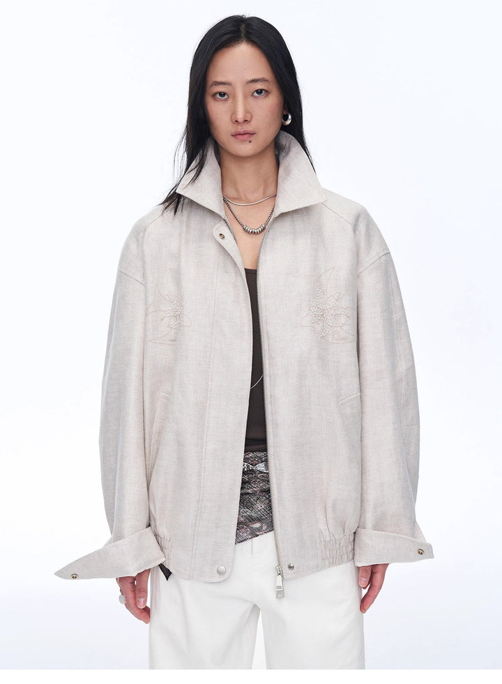 Retro ethnic style beaded embroidery linen loose straight version jacket spring"Comfort Zone" by Firelady Fur