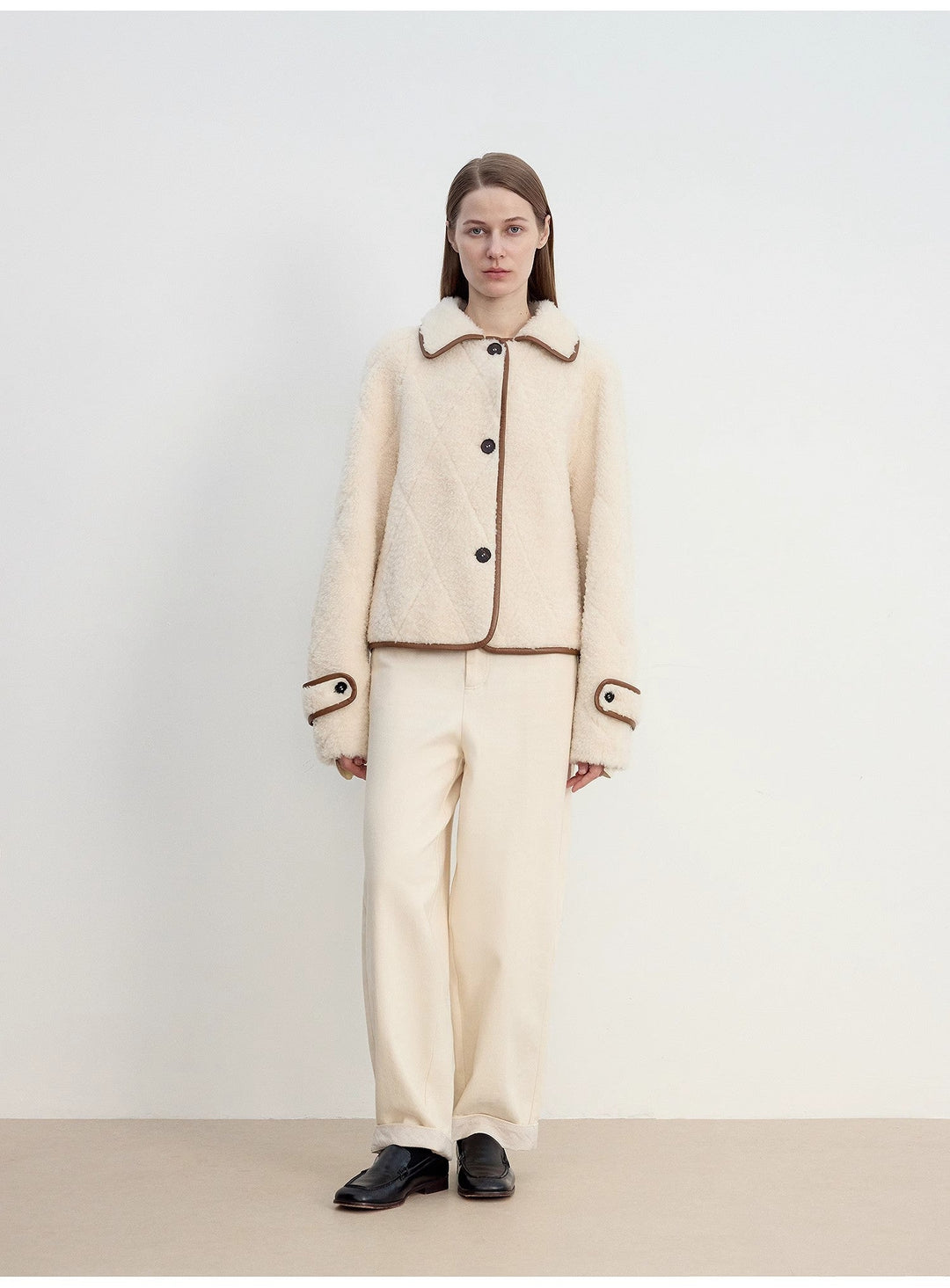 "Modern Milk Cafe" imported Hill fur merino sheepskin fur jacket by Firelady Fur