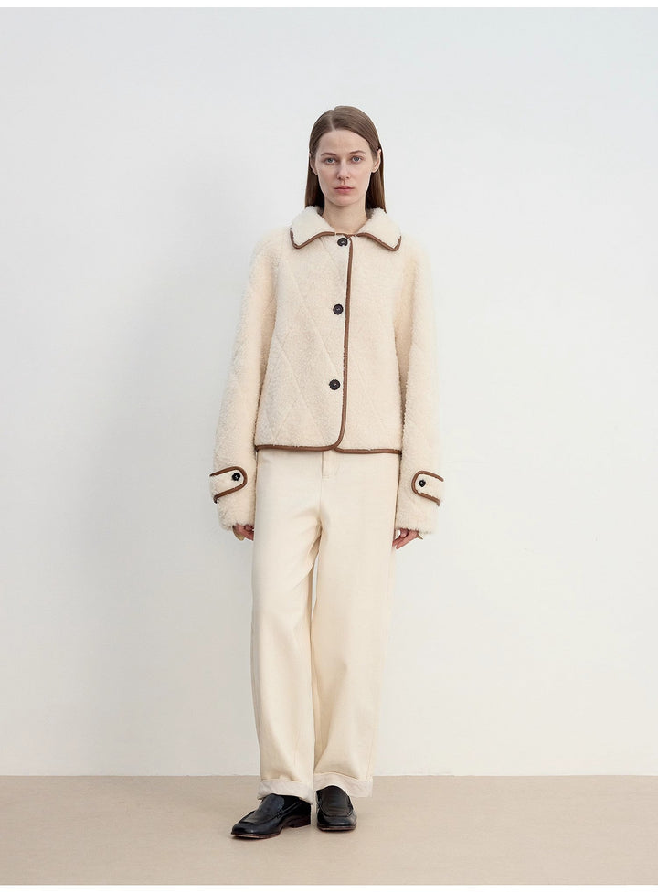 "Modern Milk Cafe" imported Hill fur merino sheepskin fur jacket by Firelady Fur