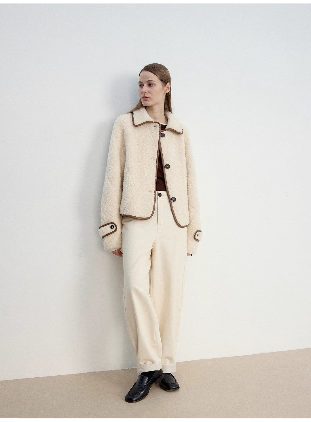 "Modern Milk Cafe" imported Hill fur merino sheepskin fur jacket by Firelady Fur