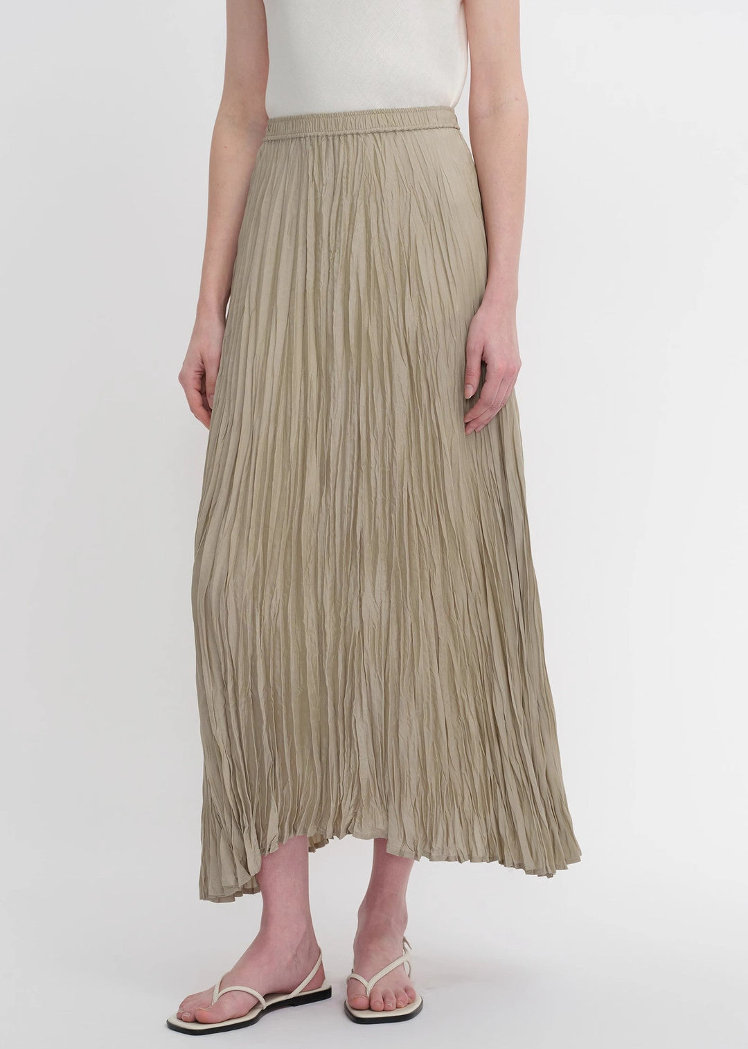 Mulberry silk custom pleated irregular hem skirt for women by Firelady Fur