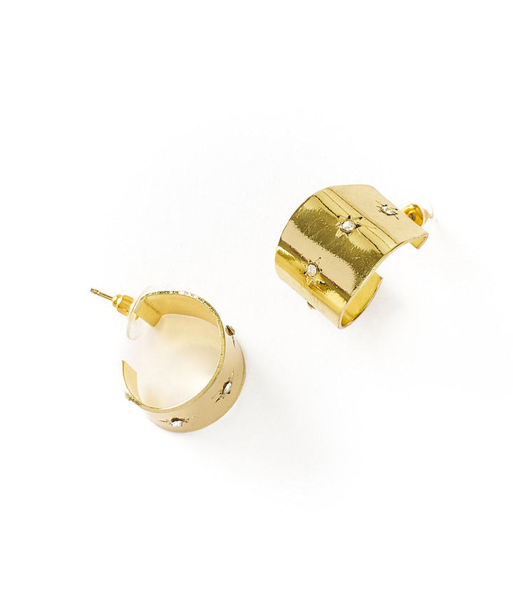 Sitara Starry Studded Round Hoop Earrings