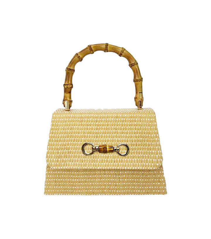Straw Lulu Bag with Bamboo Handle