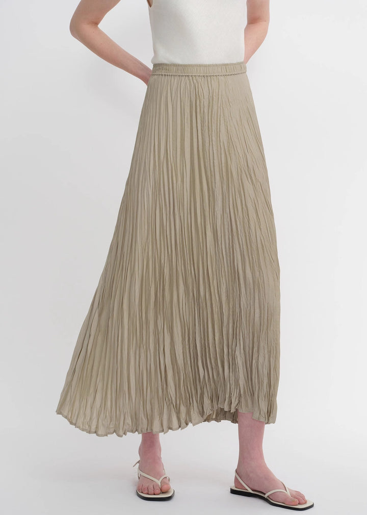 Mulberry silk custom pleated irregular hem skirt for women by Firelady Fur