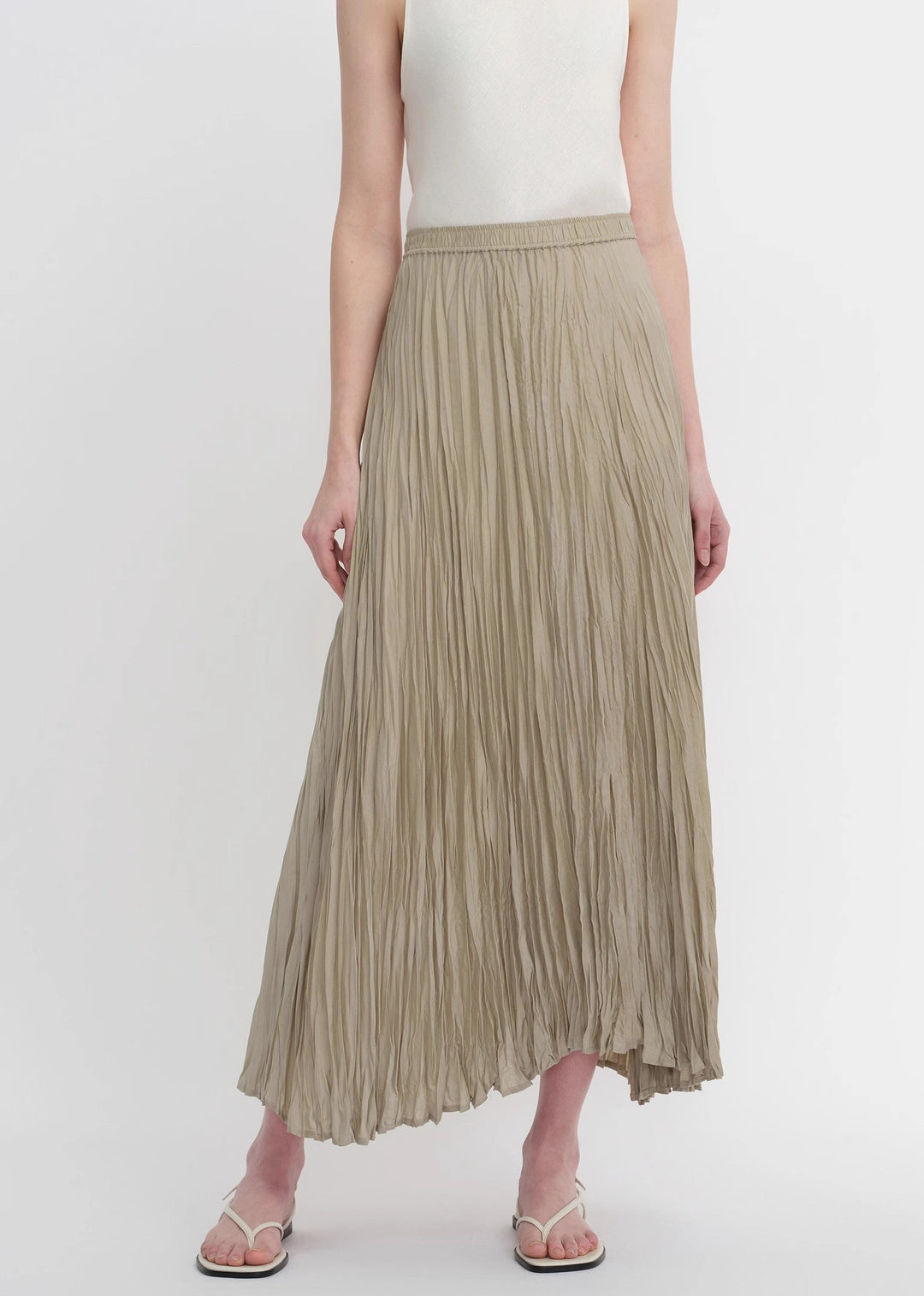 Mulberry silk custom pleated irregular hem skirt for women by Firelady Fur