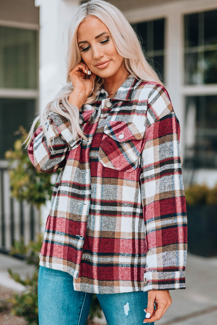 Plaid Pocketed Shacket by Poppy Lee Lane