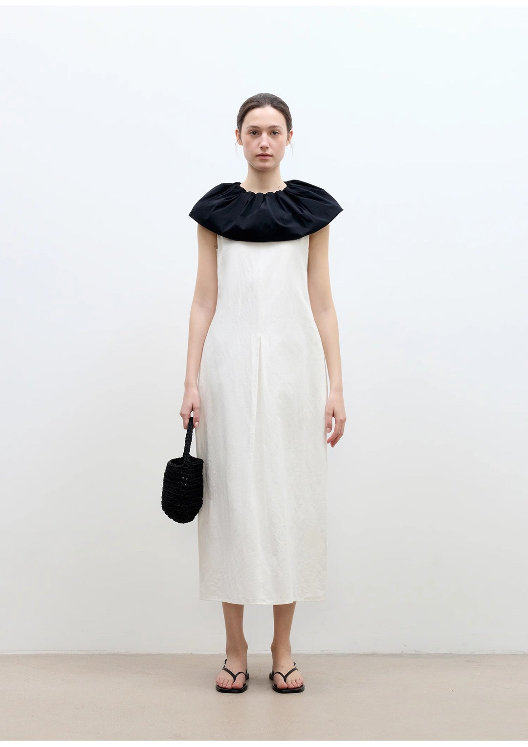 "Deyanuo" hemp three-dimensional hourglass sleeveless round neck loose slim dress for women by Firelady Fur