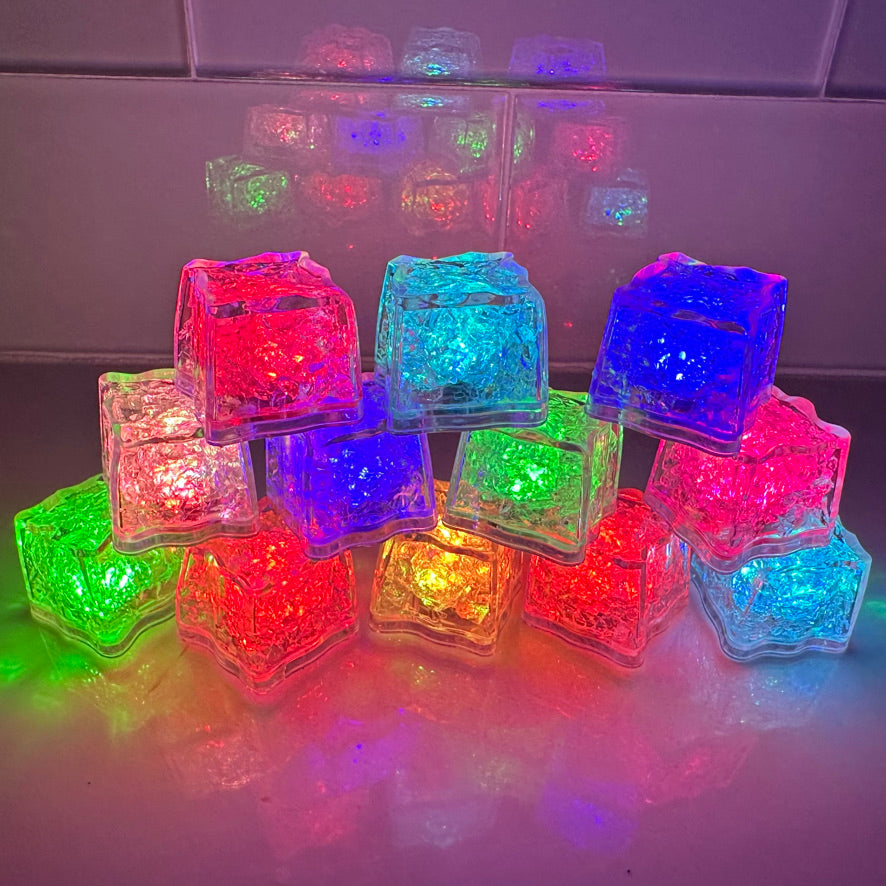 REVO Multi Color 8 Mode LED Light Up Ice Cube | One cube makes 7 colors | 12 pack by REVO COOLERS, LLC
