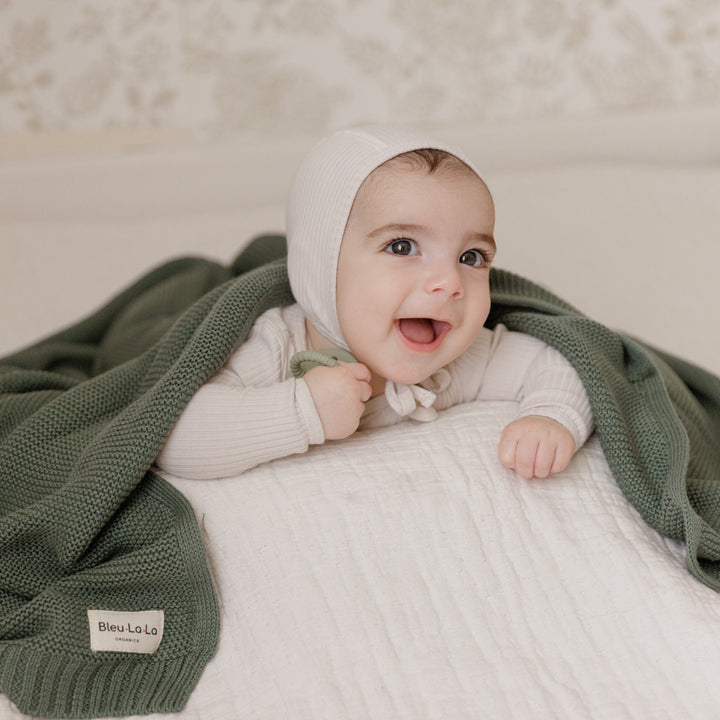 Organic Classic Luxury Knit Baby Swaddle Blanket by Bleu La La