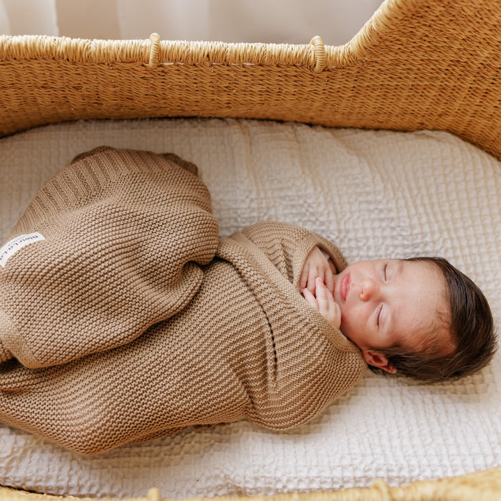 Organic Classic Luxury Knit Baby Swaddle Blanket by Bleu La La
