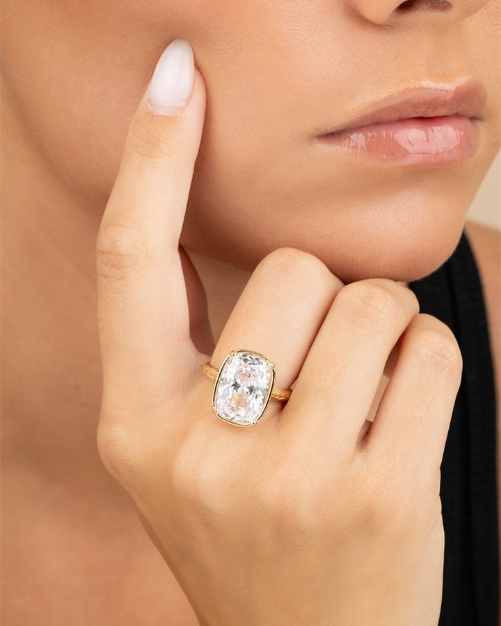 Elongated Cushion Cocktail Ring 4ct & 8ct