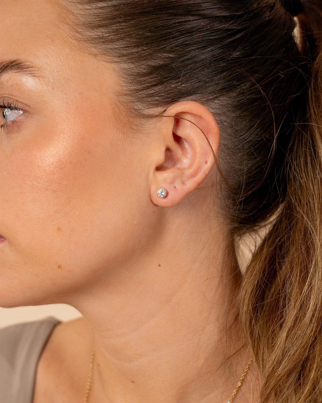CZ Stud Earrings - 4mm