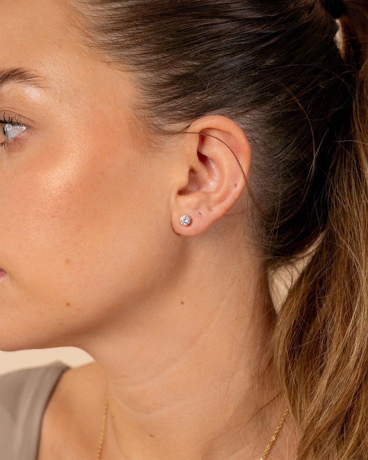 CZ Stud Earrings - 4mm