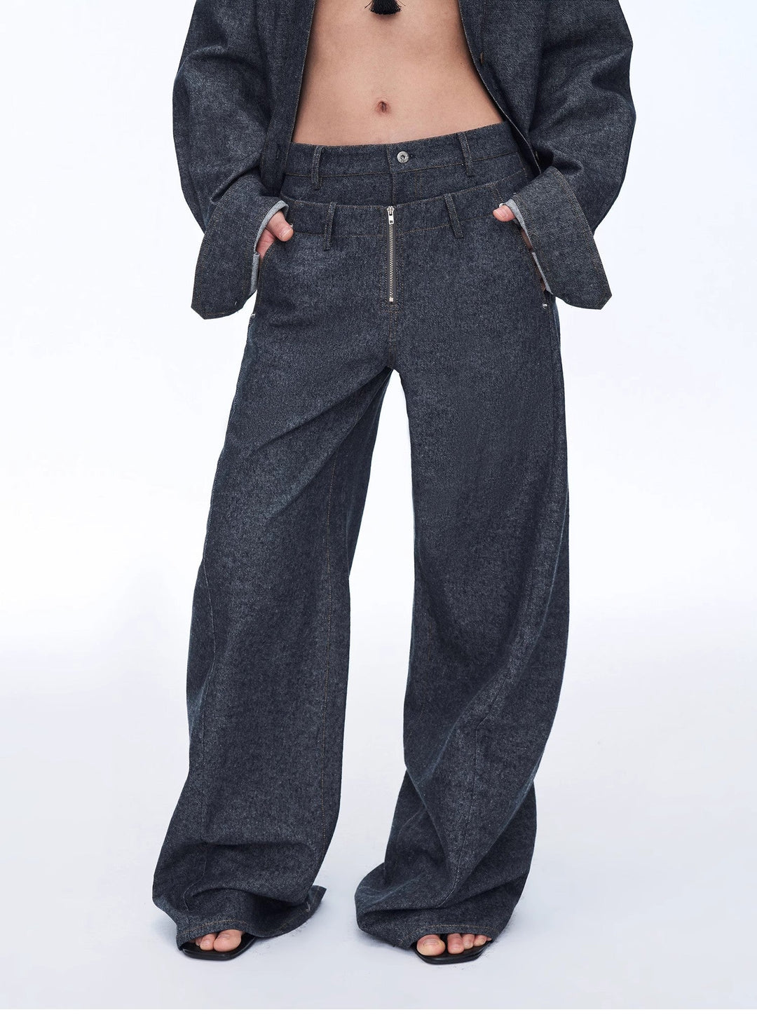 Fireladyfur Women's Stand-up Silhouette Double Waist Linen Trousers"Berlin Street" by Firelady Fur