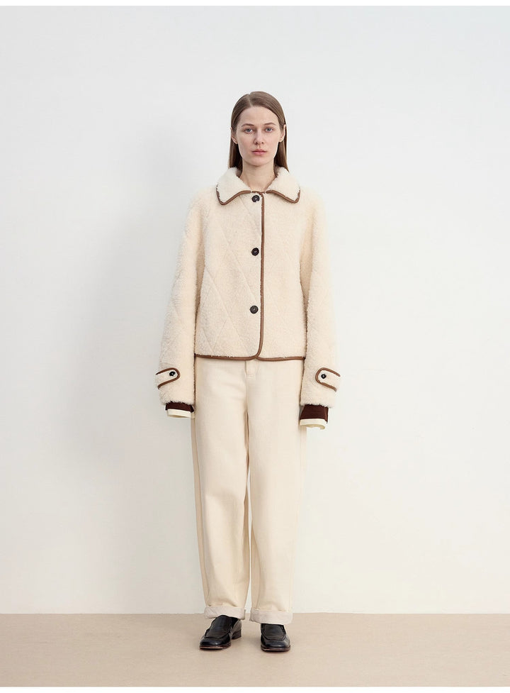 "Modern Milk Cafe" imported Hill fur merino sheepskin fur jacket by Firelady Fur