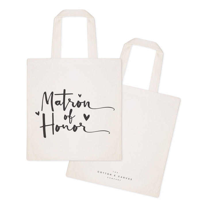 Matron of Honor Wedding Cotton Canvas Tote Bag by The Cotton & Canvas Co.