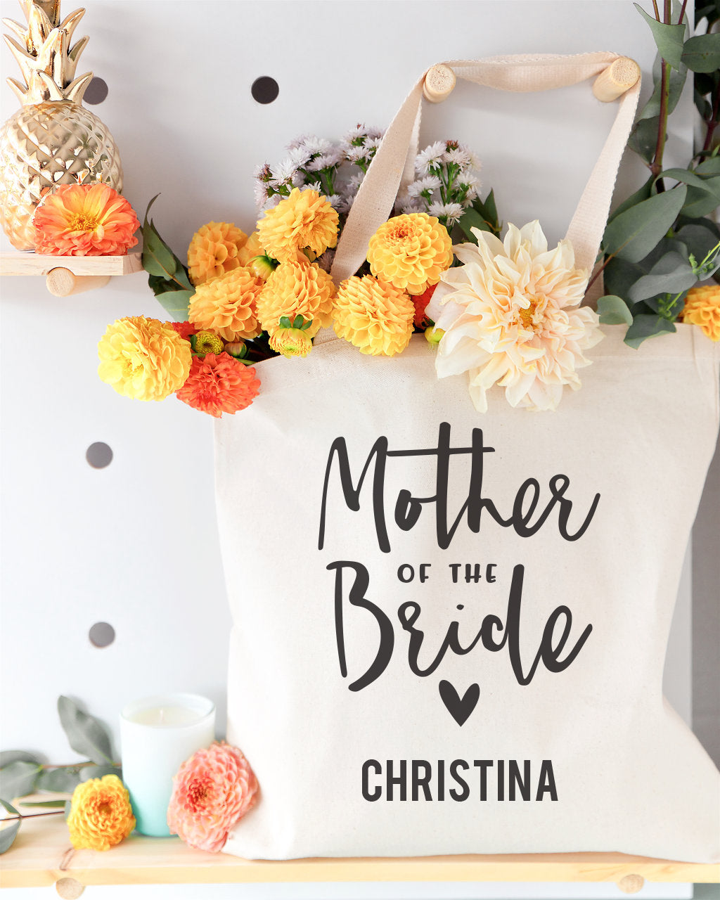 Mother of the Bride Personalized Wedding Cotton Canvas Tote Bag by The Cotton & Canvas Co.