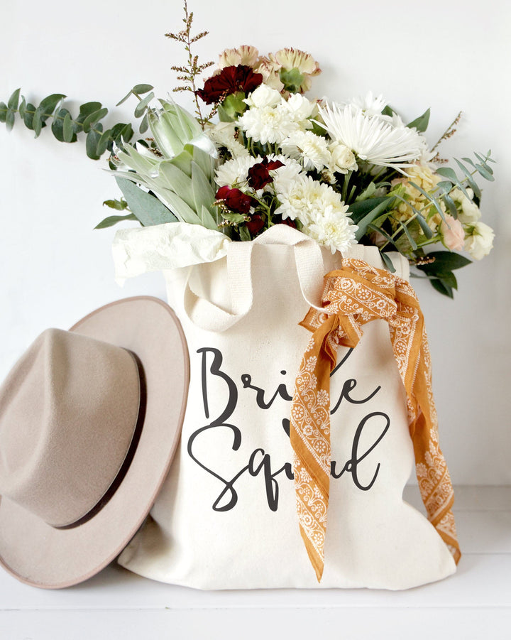 Bride Squad Wedding Cotton Canvas Tote Bag