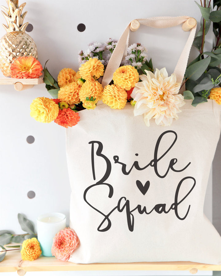 Bride Squad Wedding Cotton Canvas Tote Bag by The Cotton & Canvas Co.