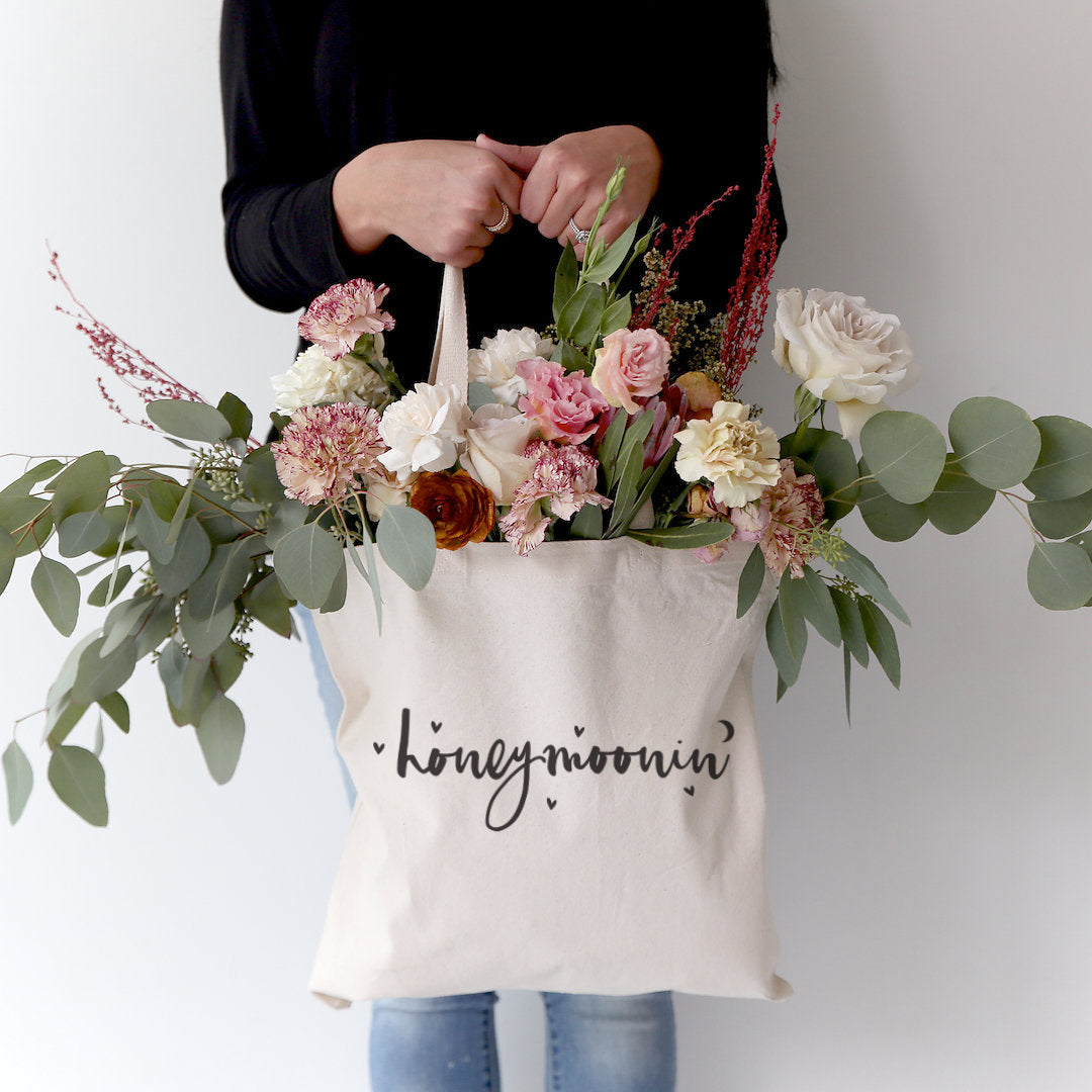 Honeymoonin' Wedding Cotton Canvas Tote Bag by The Cotton & Canvas Co.