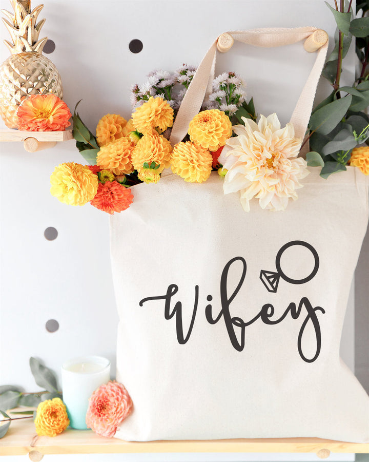Wifey Wedding Cotton Canvas Tote Bag by The Cotton & Canvas Co.