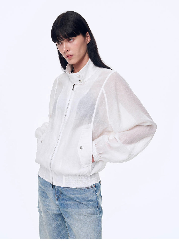 "Moonlight Whisper" lightweight outdoor half-stand collar raglan sleeve jacket by Firelady Fur