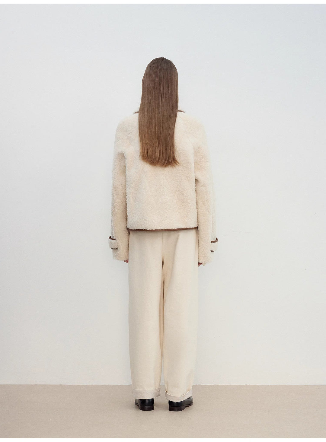 "Modern Milk Cafe" imported Hill fur merino sheepskin fur jacket by Firelady Fur