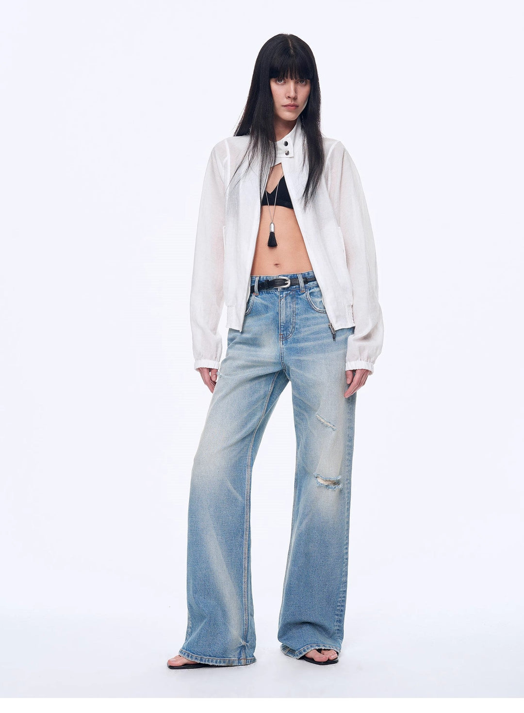 "Moonlight Whisper" lightweight outdoor half-stand collar raglan sleeve jacket by Firelady Fur