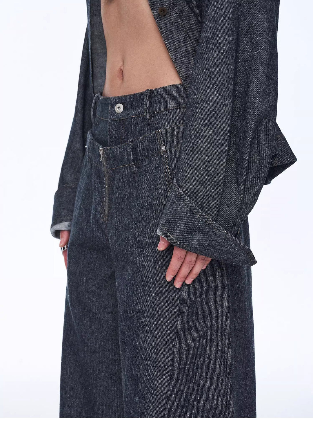 Fireladyfur Women's Stand-up Silhouette Double Waist Linen Trousers"Berlin Street" by Firelady Fur