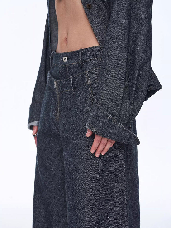 Fireladyfur Women's Stand-up Silhouette Double Waist Linen Trousers"Berlin Street" by Firelady Fur