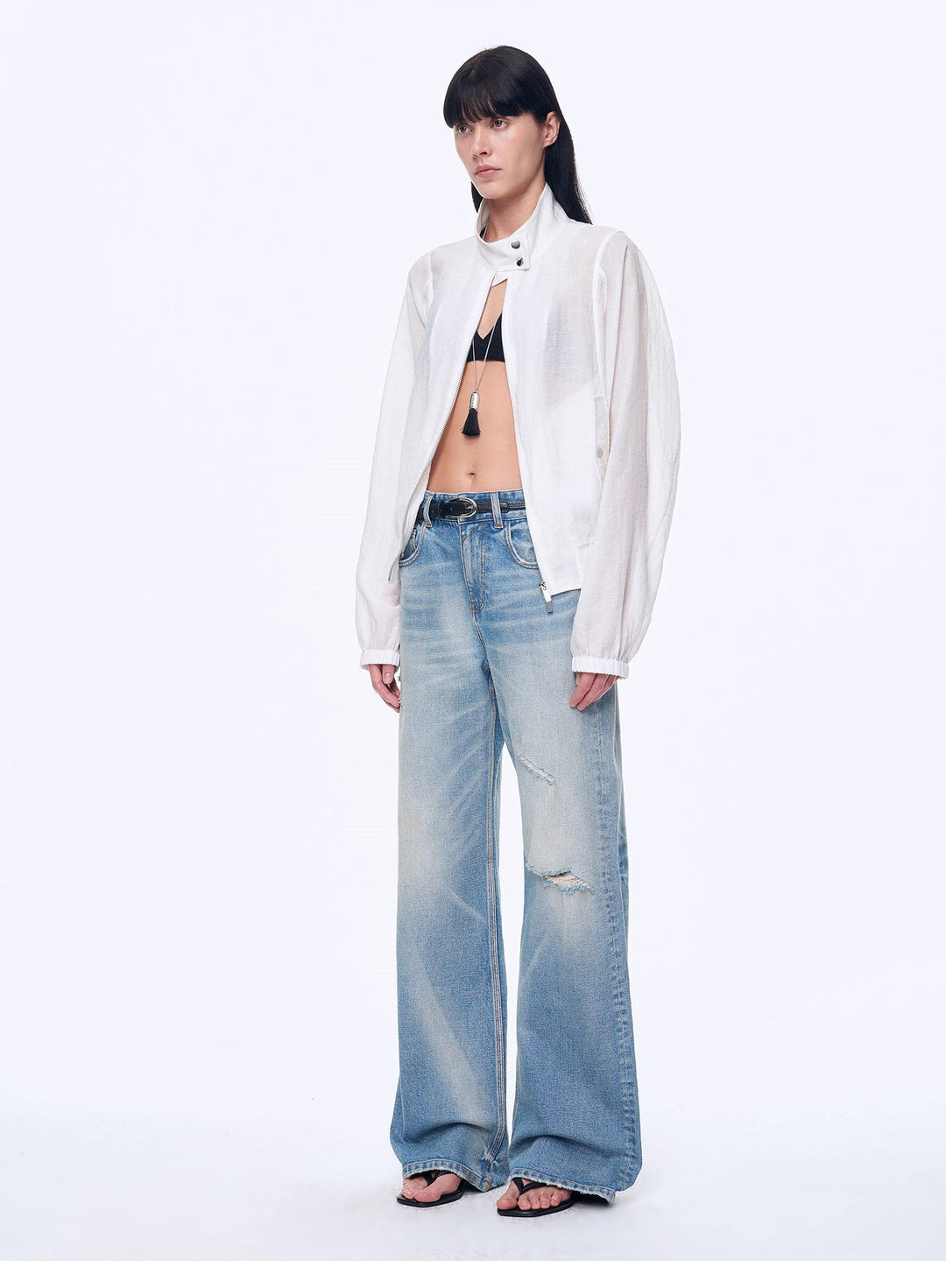 "Moonlight Whisper" lightweight outdoor half-stand collar raglan sleeve jacket by Firelady Fur