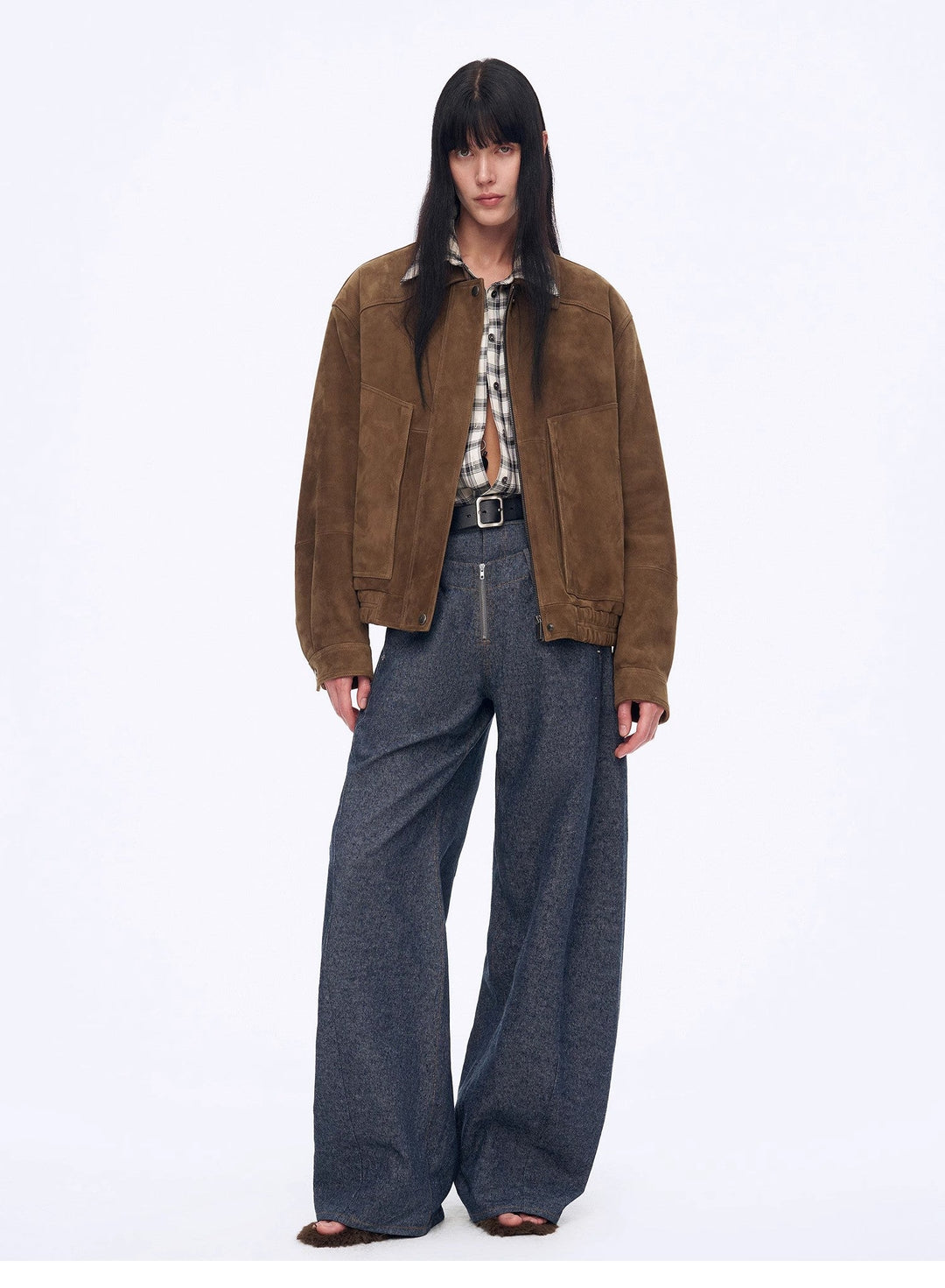 Fireladyfur Women's Stand-up Silhouette Double Waist Linen Trousers"Berlin Street" by Firelady Fur