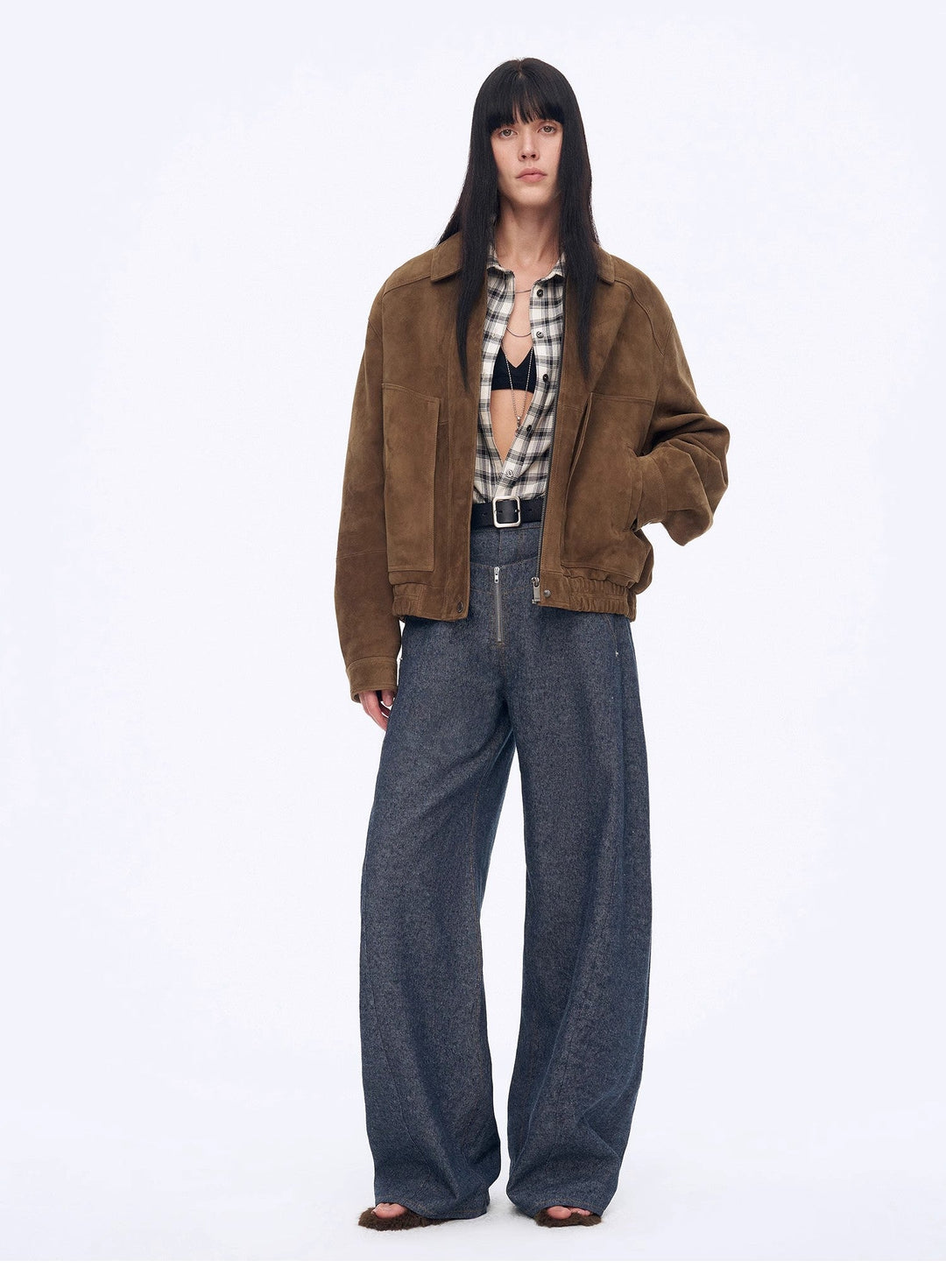 Fireladyfur Women's Stand-up Silhouette Double Waist Linen Trousers"Berlin Street" by Firelady Fur