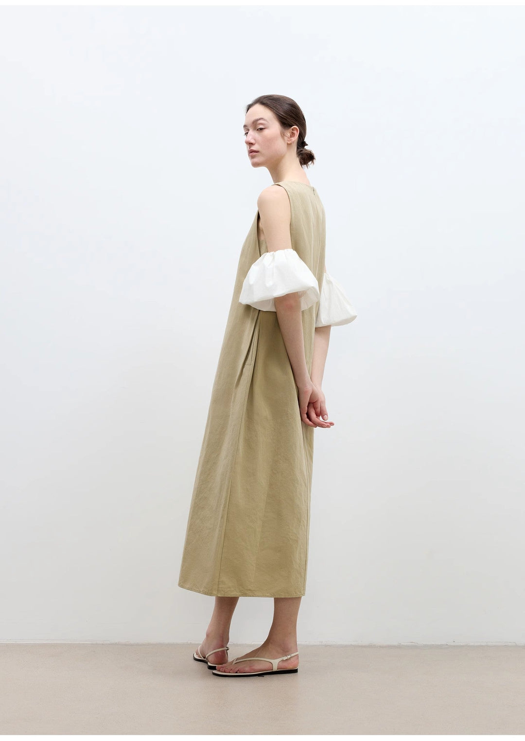 "Deyanuo" hemp three-dimensional hourglass sleeveless round neck loose slim dress for women by Firelady Fur