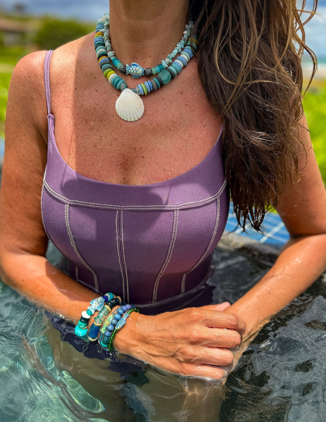 Classic Shell Necklace | Mixed Azul