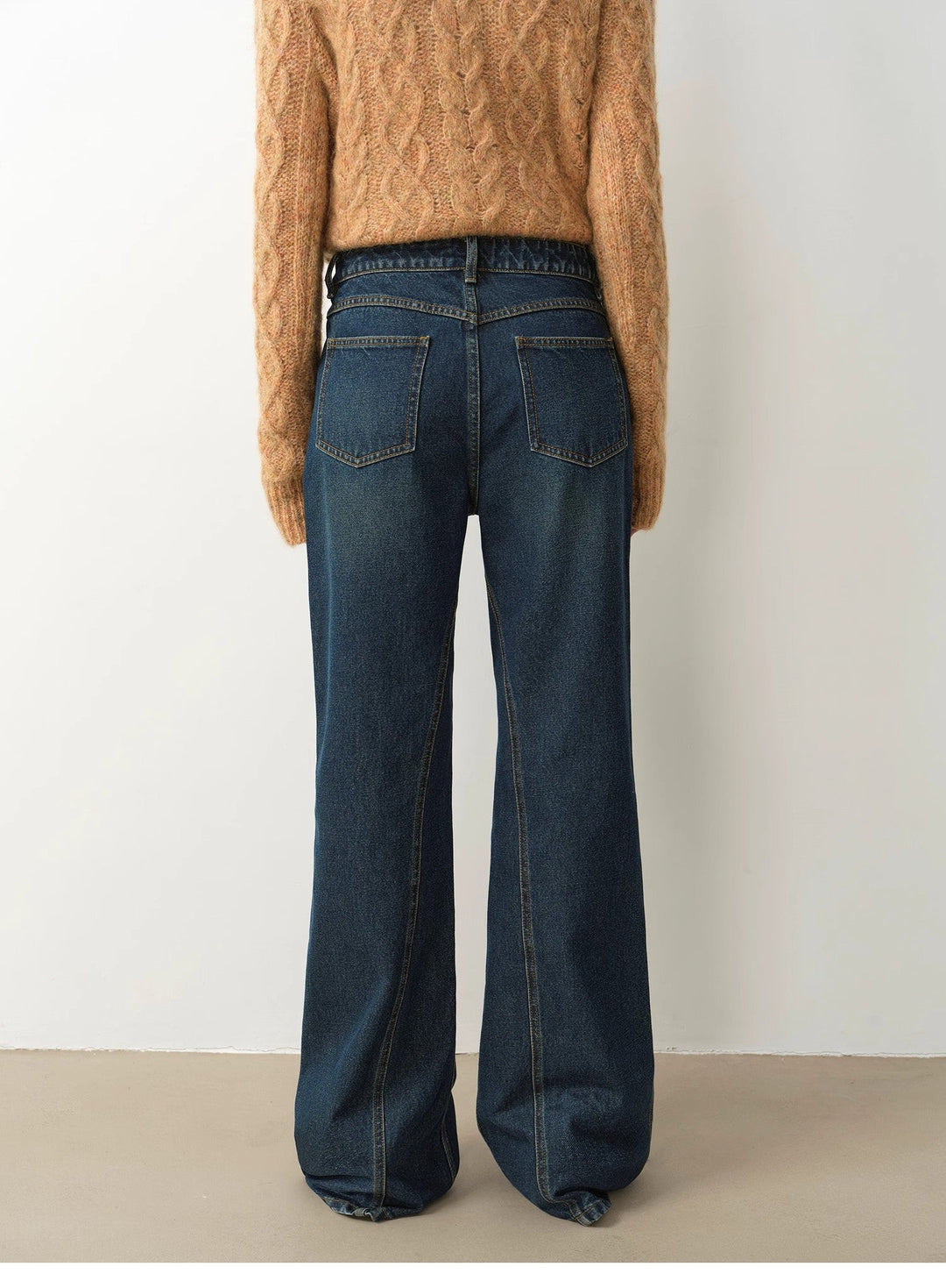 "Pure Flared" Japanese imported fabric Vintage retro washed loose flared jeans for women by Firelady Fur