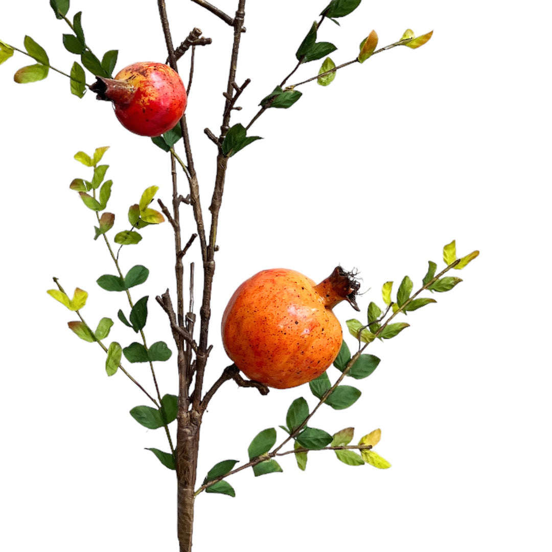 28-Inch Artificial Pomegranate Stems (set of 2) by Sun Decorer