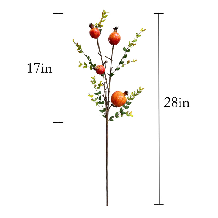28-Inch Artificial Pomegranate Stems (set of 2) by Sun Decorer