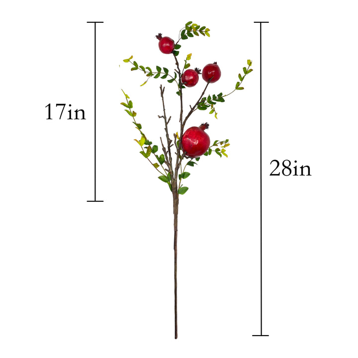 28-Inch Artificial Pomegranate Stems (set of 2) by Sun Decorer