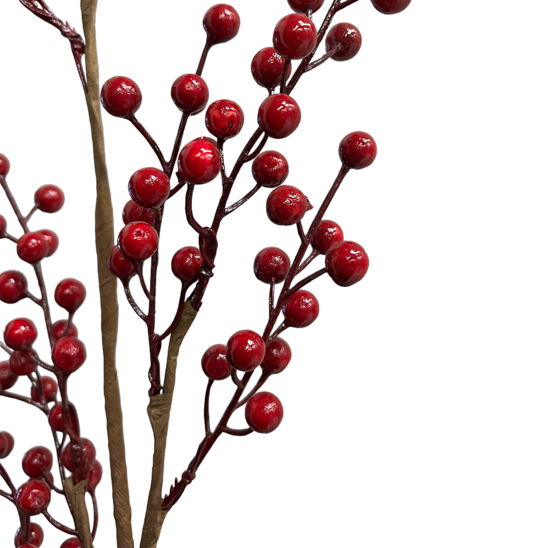 28 inch Tall Artificial Christmas Berries Holiday Berries Stems (Set of 3) by Sun Decorer