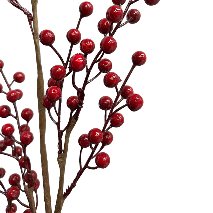 28 inch Tall Artificial Christmas Berries Holiday Berries Stems (Set of 3) by Sun Decorer