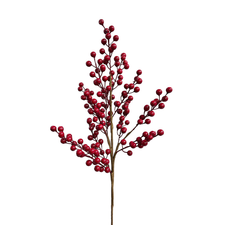30 inch Tall Artificial Christmas Berries Holiday Berries Stems Red (Set of 3) by Sun Decorer