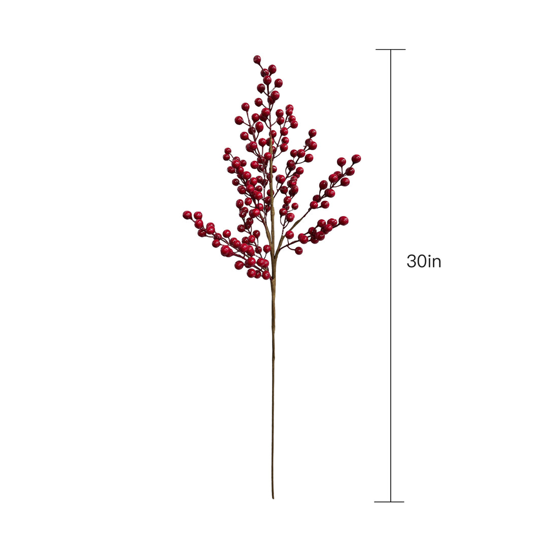 30 inch Tall Artificial Christmas Berries Holiday Berries Stems Red (Set of 3) by Sun Decorer