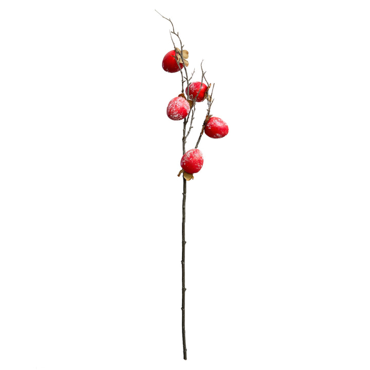 Set of 2 Artificial Persimmon Branch Stems with a Touch of Artificial Snow, 30 inches Tall by Sun Decorer