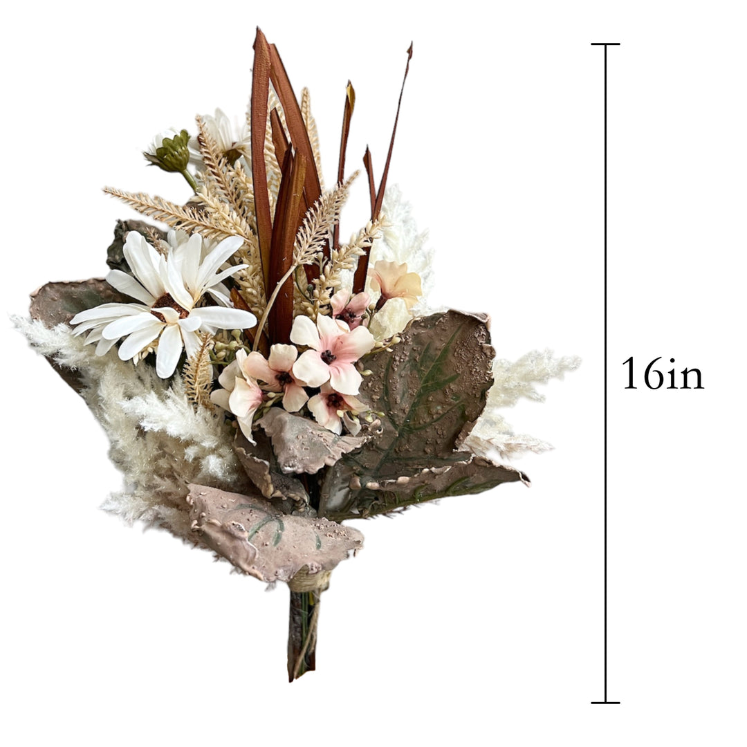 Autumn Harvest Artificial Chrysanthemum and Grass Bouquet Arrangement by Sun Decorer