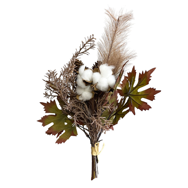 Autumn Artificial Maple Leaf and Pinecone Bouquet Arrangement by Sun Decorer