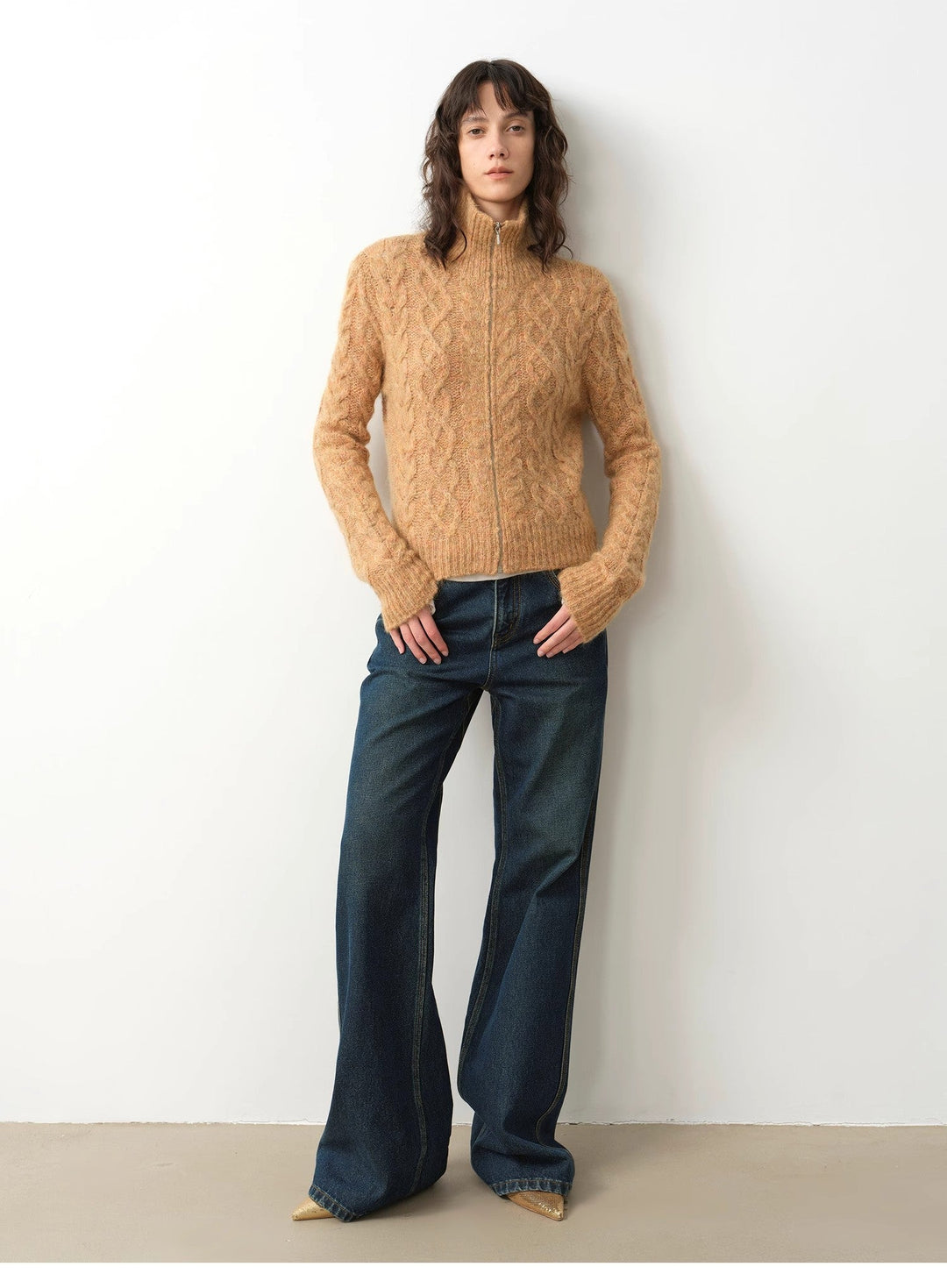 "Pure Flared" Japanese imported fabric Vintage retro washed loose flared jeans for women by Firelady Fur